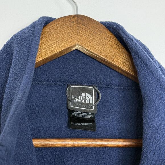 North Face Jacket Mens Large Navy Full Zip Fleece Embroidered Logo Outdoors - Picture 3 of 8
